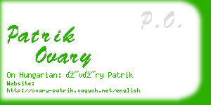 patrik ovary business card